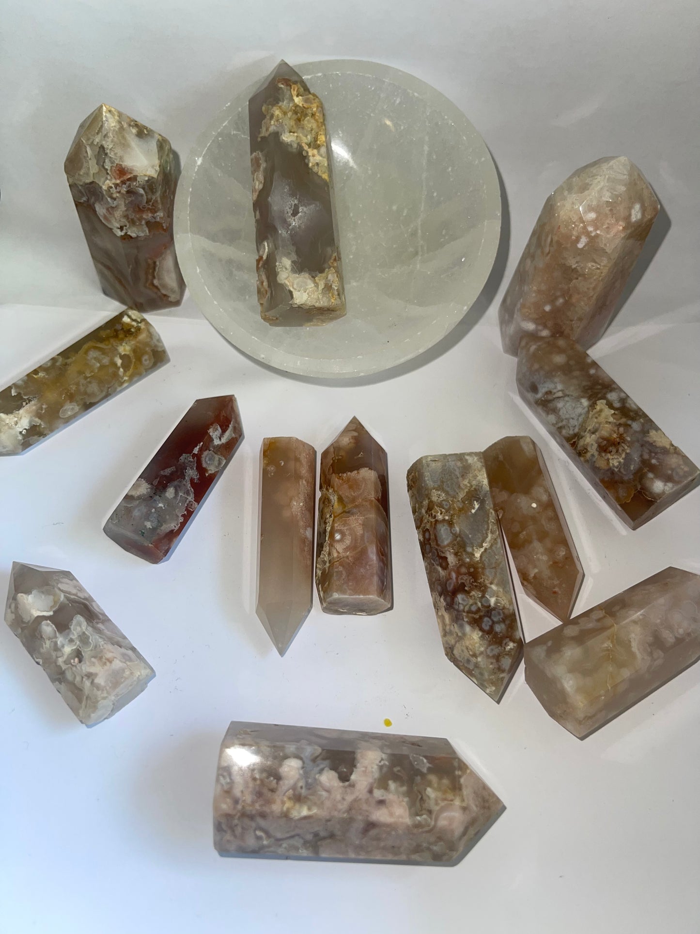 Pink agate towers small