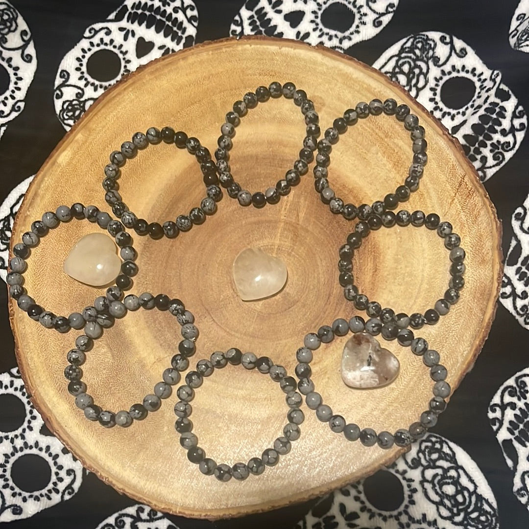 Snow flakes obsidian ( 8mm)