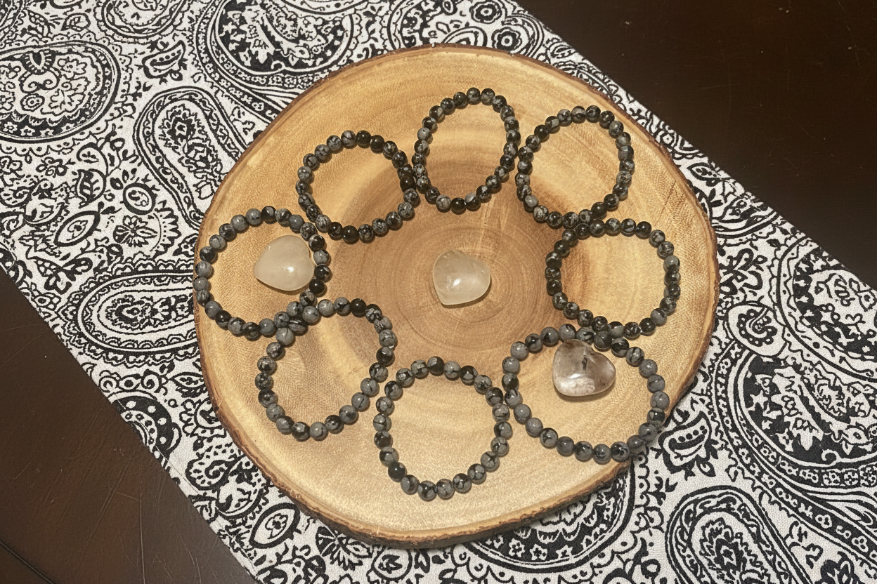 Snow flakes obsidian ( 8mm)