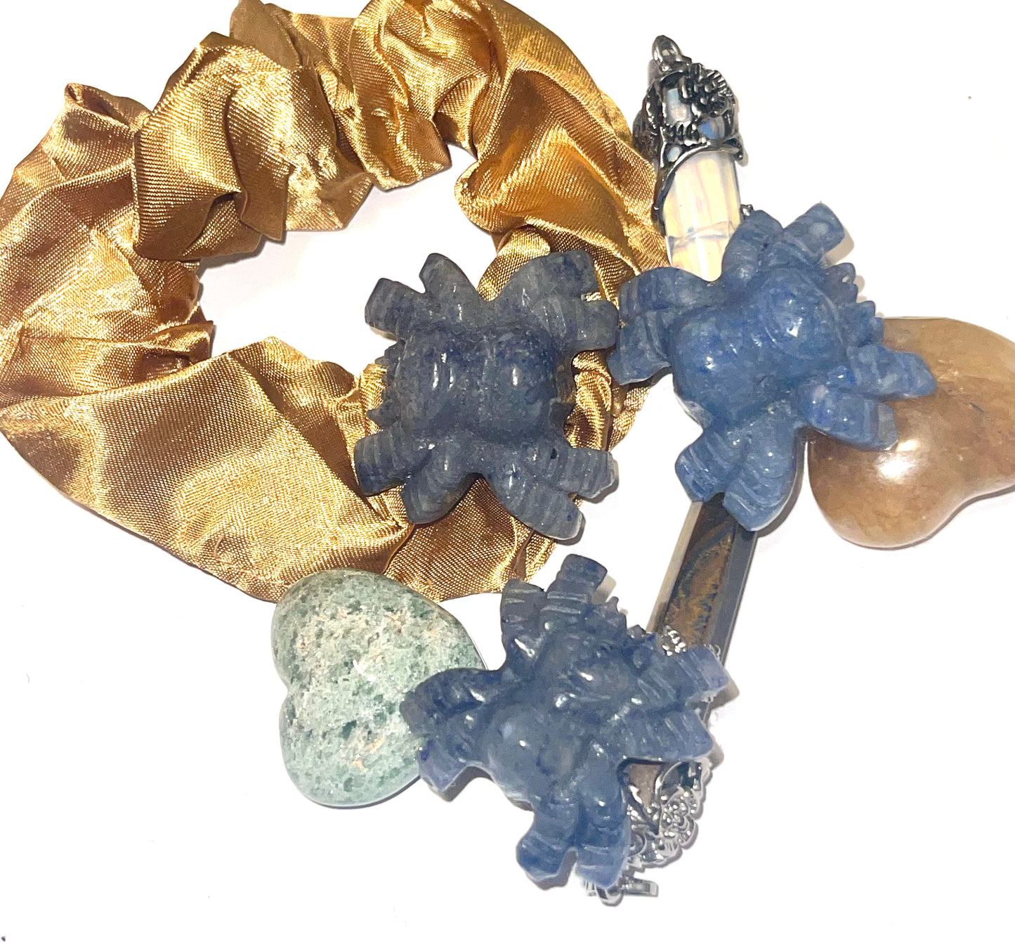 Color obsidian spider carved