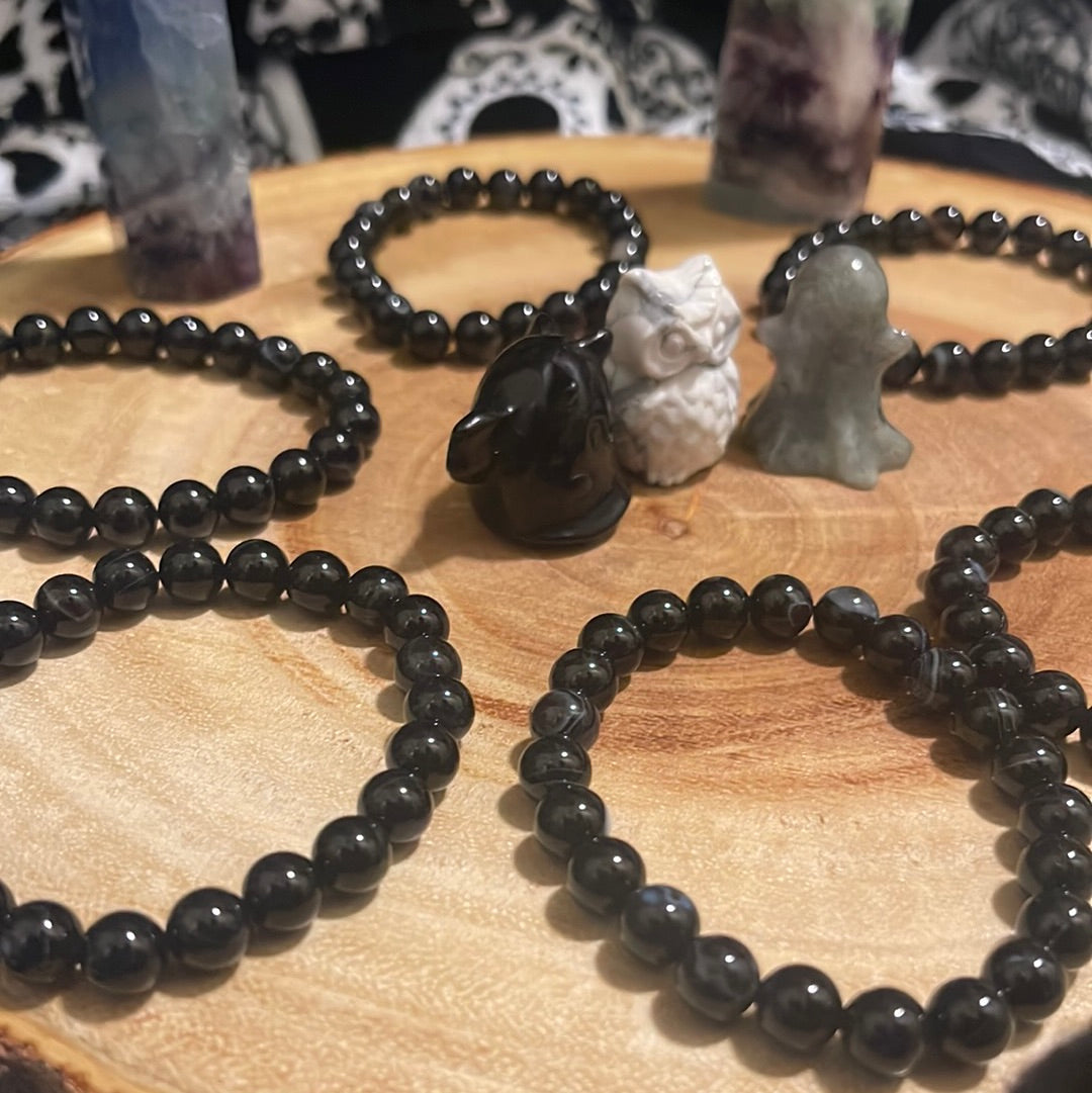 Black lace Agate Bracelet