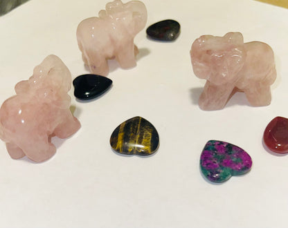 Rose Quartz elephants
