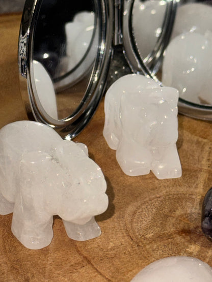 Clear Quartz elephants