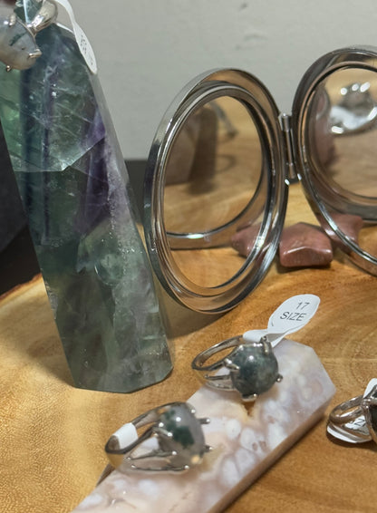 Moss agate Rings (17size)
