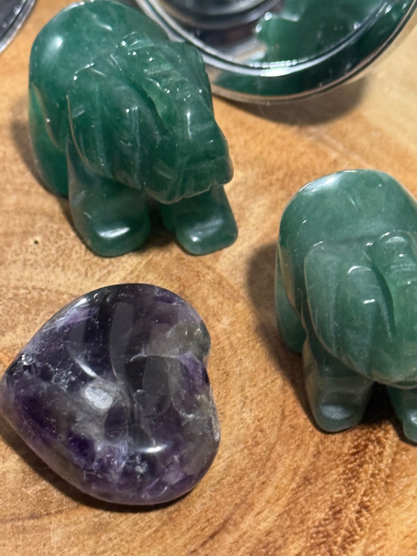 Green jade elephants