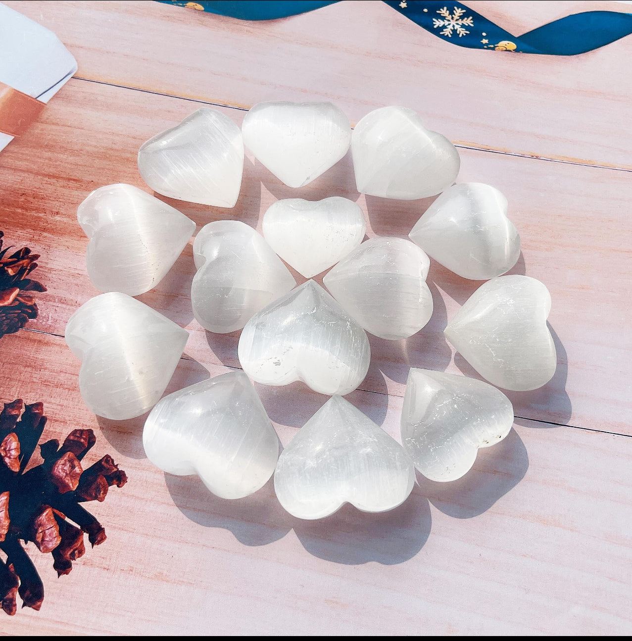 Selenite Hearts