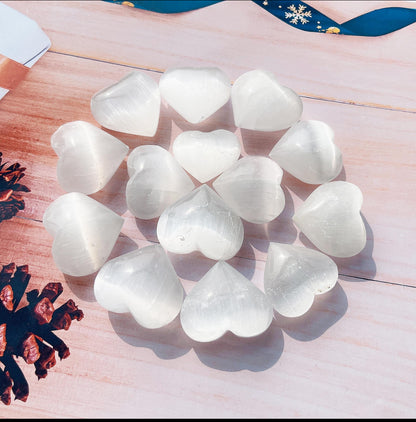 Selenite Hearts
