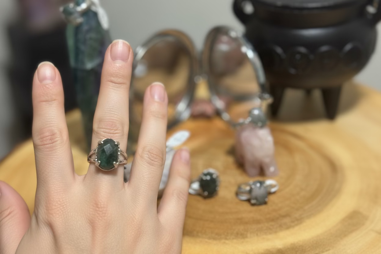 Moss agate Rings (17size)