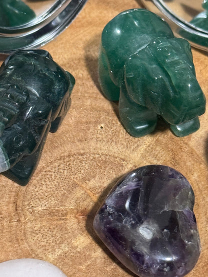 Green jade elephants