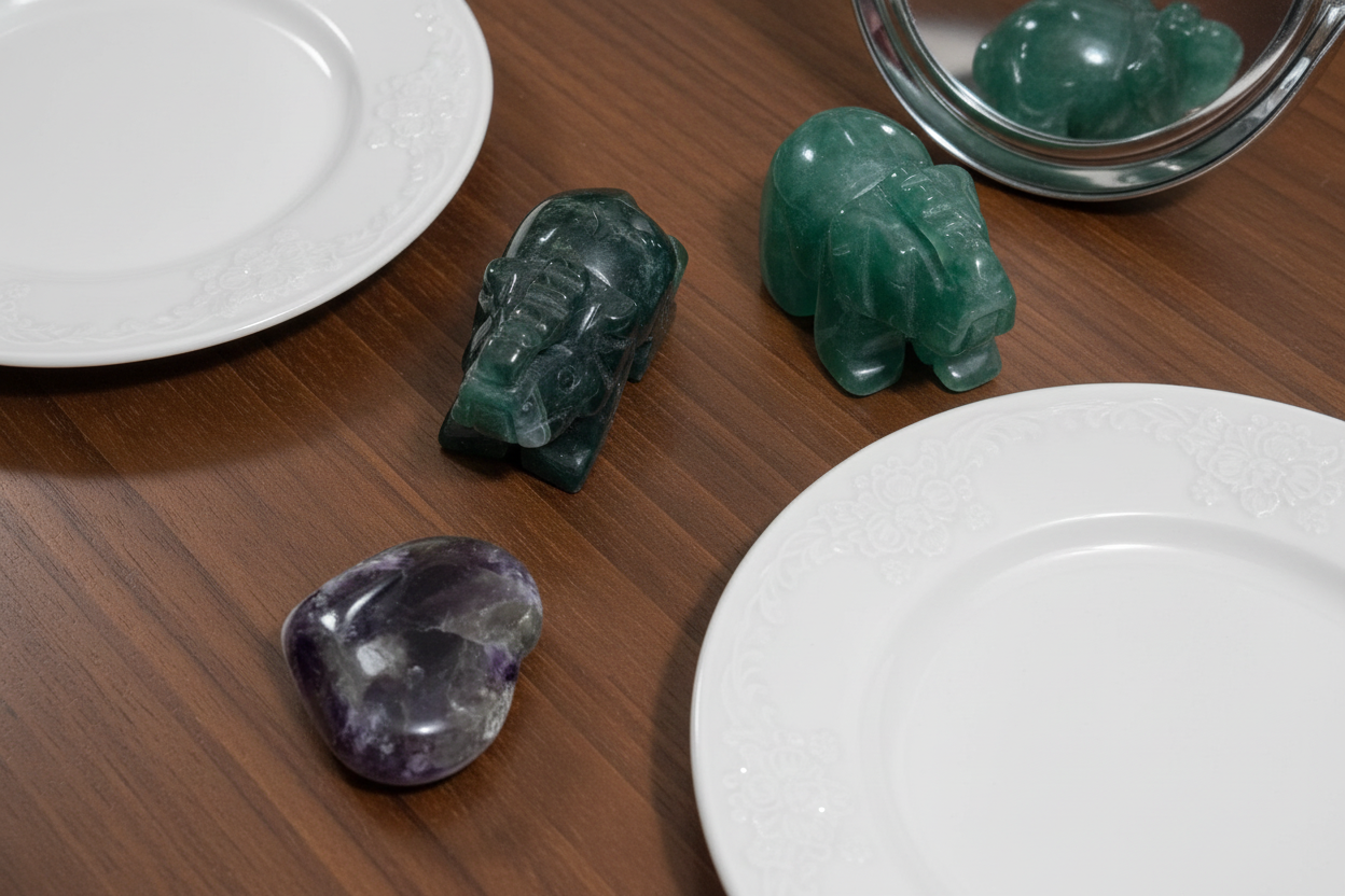 Green jade elephants