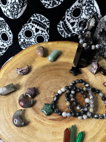 Blck & white spiderweb Brclt