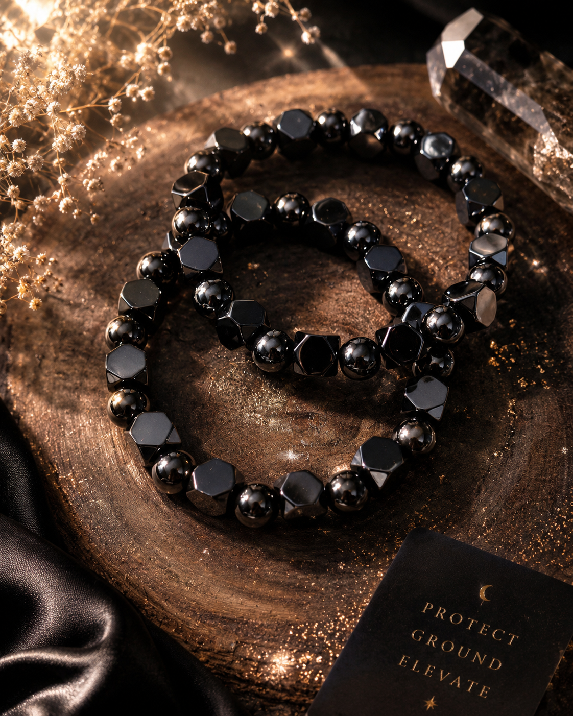 Hematite bracelet for men