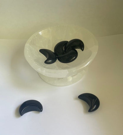 black obsidian half moon