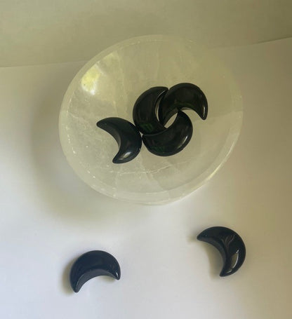black obsidian half moon