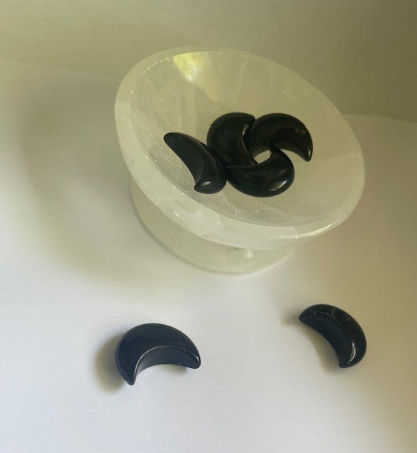 black obsidian half moon