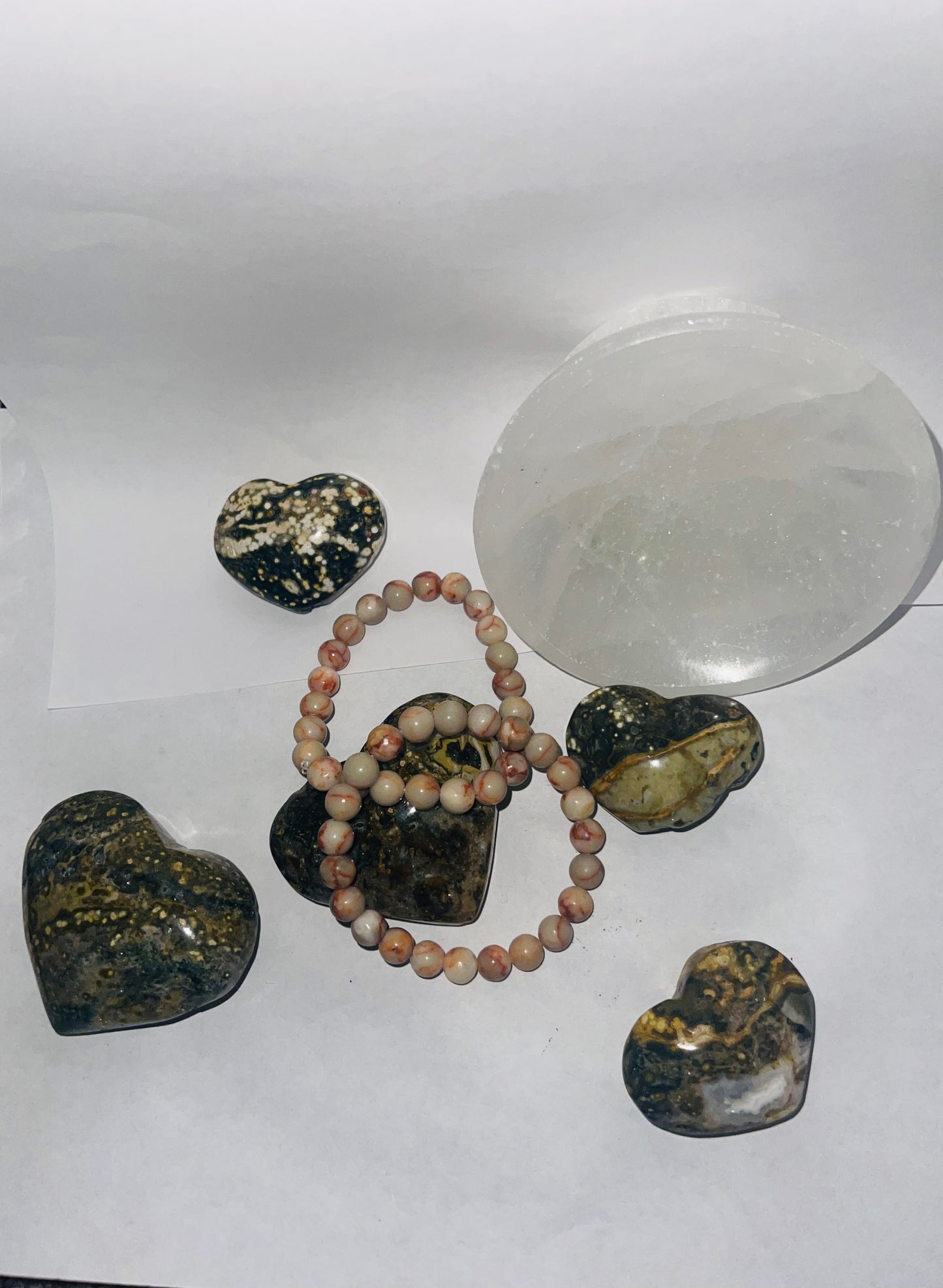 Ocean hearts carved stone