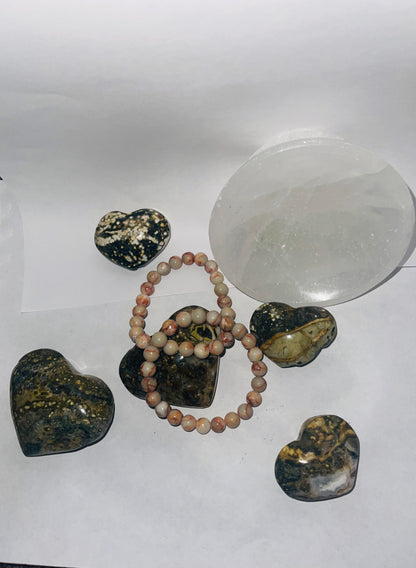 Ocean hearts carved stone