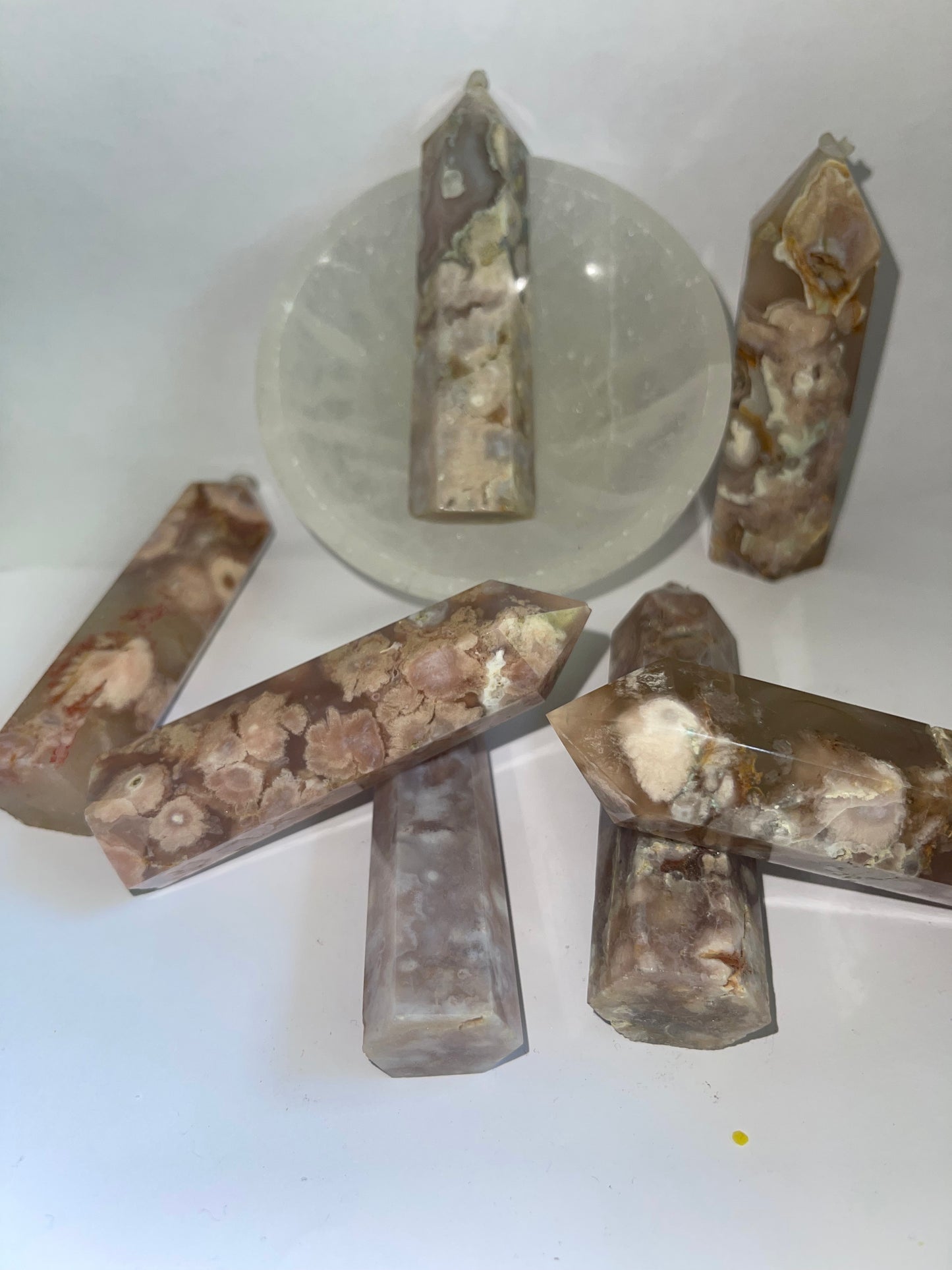 Pink agate medium towers
