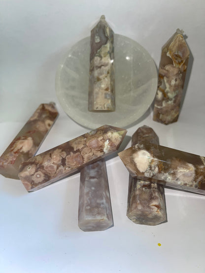 Pink agate medium towers