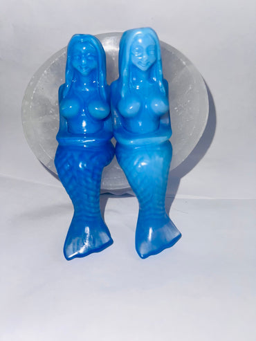 Blue opalite carving mermaids