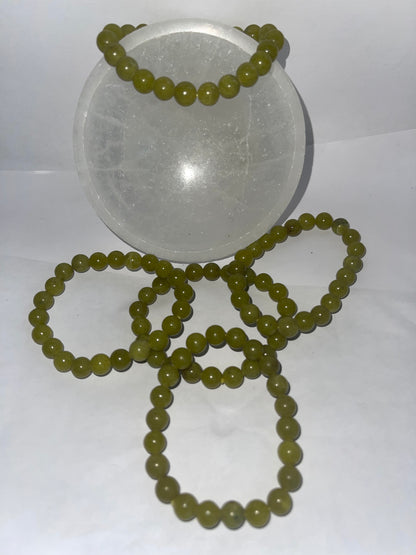 green olive jade  bracelet