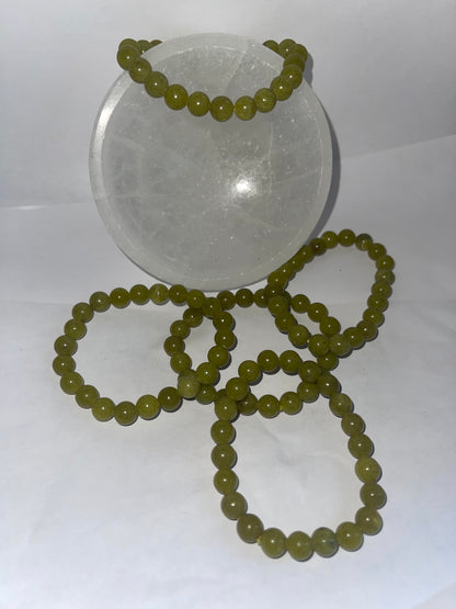 green olive jade  bracelet
