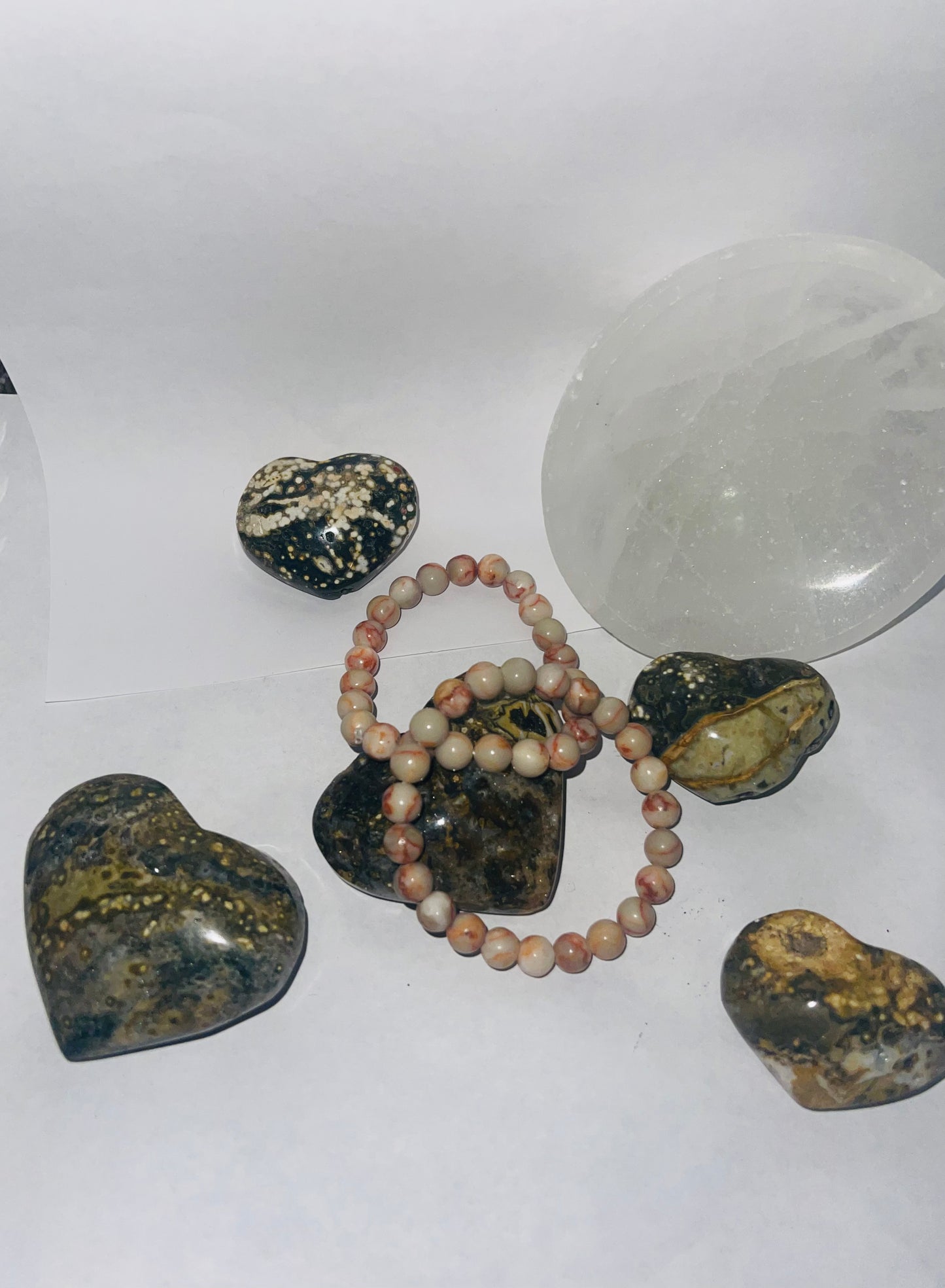 Ocean hearts carved stone