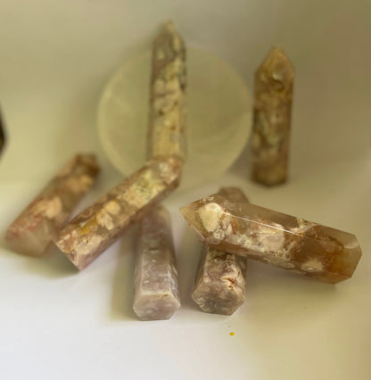 Pink agate medium towers