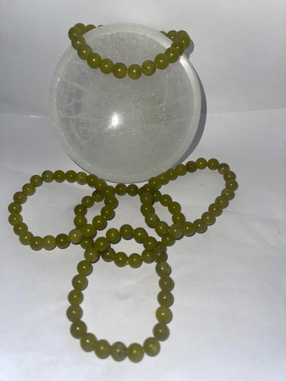 green olive jade  bracelet