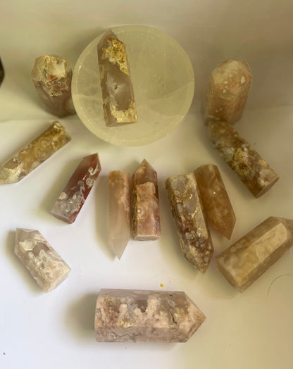 Pink agate towers small