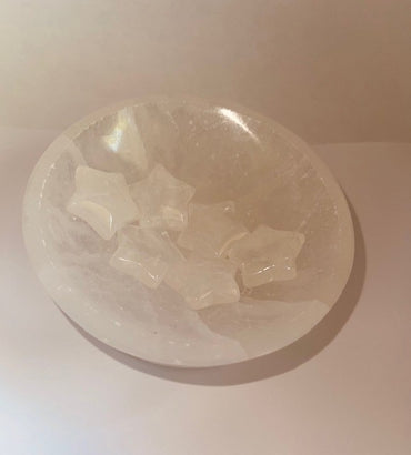 clear quartz starz carved